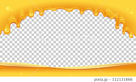 Frame illustration of dripping honey, aspect ratio 16:9 112131666