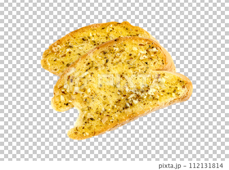 Bitten Garlic Bread with Cheese isolated Bitten Garlic Bread with Cheese isolated 112131814