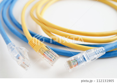 Ethernet cable for connect to wireless router link to internet service provider network. Ethernet cable for connect to wireless router link to internet service provider network. 112131905