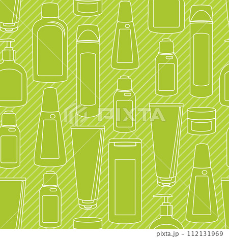 Seamless pattern with cosmetics bottles 112131969