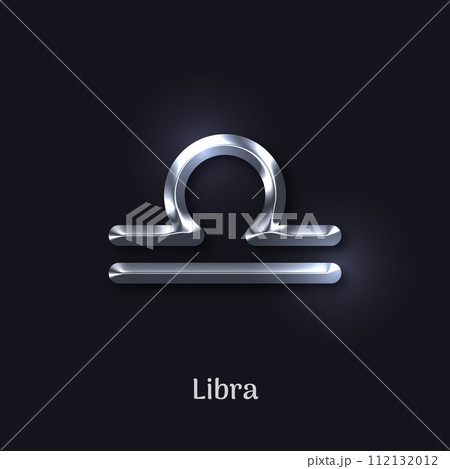 Libra silver zodiac isolated sign 112132012
