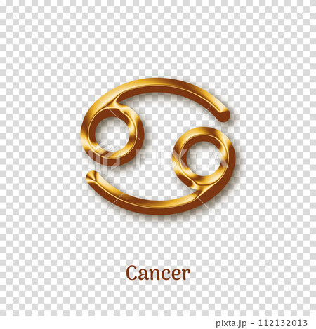 Cancer golden zodiac isolated sign 112132013