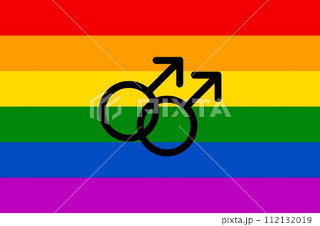 Rainbow flag movement lgbt, men symbol, flat icon Rainbow flag movement lgbt, men symbol, flat icon 112132019