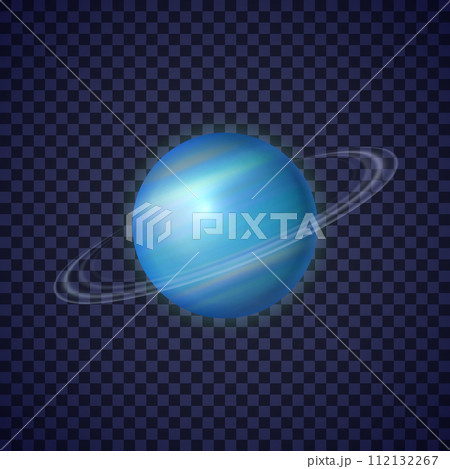 Uranus planet with rings of gas illustration 112132267