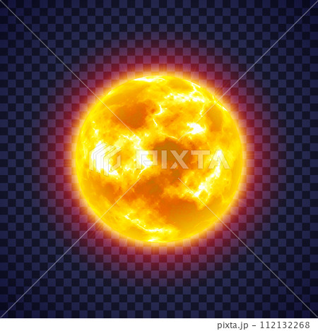 Sun with corona on transparent background 112132268