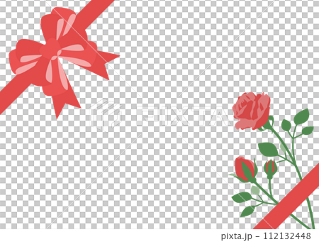 玫瑰和絲帶框架,慶典,活動,模板材料 玫瑰和絲帶框架,慶典,活動,模板材料 112132448