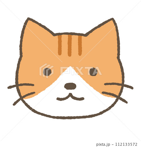 シンプルな茶白の猫のイラスト シンプルな茶白の猫のイラスト 112133572