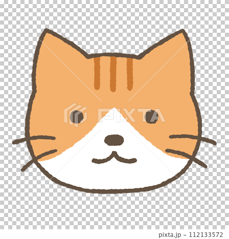 シンプルな茶白の猫のイラスト シンプルな茶白の猫のイラスト 112133572