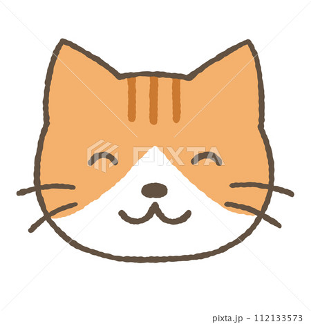 シンプルな茶白の猫のイラスト シンプルな茶白の猫のイラスト 112133573