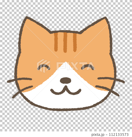 シンプルな茶白の猫のイラスト シンプルな茶白の猫のイラスト 112133573