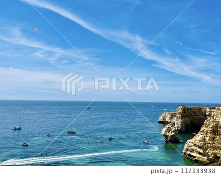 Beautiful view of Benagil Cave in Carvoeiro Algarve Portugal Beautiful view of Benagil Cave in Carvoeiro Algarve Portugal 112133938