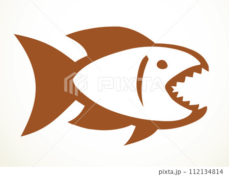 Piranha fish. Vector drawing icon Piranha fish. Vector drawing icon 112134814