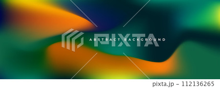 Abstract blue liquid holographic gradient background. 112136265