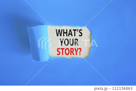 Storytelling and what is your story symbol. Concept words What is your story on beautiful white paper. Beautiful blue paper background. Business storytelling what is your story concept. Copy space. Storytelling and what is your story symbol. Concept words What is your story on beautiful white paper. Beautiful blue paper background. Business storytelling what is your story concept. Copy space. 112136863