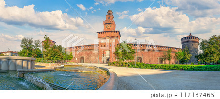 Sforzesco Castle and fountain Sforzesco Castle and fountain 112137465