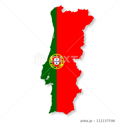 Portugal flag map with clipping path Portugal flag map with clipping path 112137596