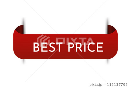 Price tag vector. Ribbon sale banner. Best price. Isolated vector illustration EPS10 Price tag vector. Ribbon sale banner. Best price. Isolated vector illustration EPS10 112137793