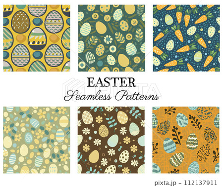 AI-generated content. Easter seamless patterns vector illustration AI-generated content. Easter seamless patterns vector illustration 112137911