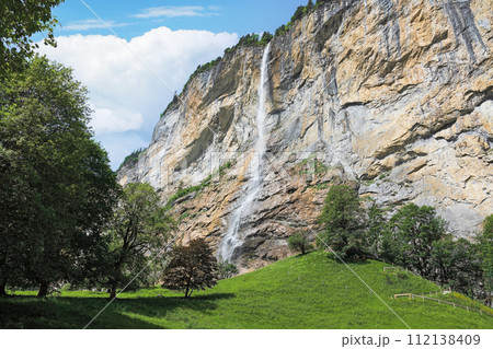 Lauterbrunnen valley in swiss alps 112138409