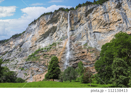 Lauterbrunnen valley in swiss alps 112138413
