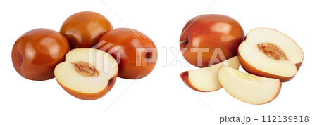 jujube or chinese date isolated on white background with full depth of field jujube or chinese date isolated on white background with full depth of field 112139318