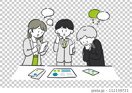 Image illustration of business people having a meeting Image illustration of business people having a meeting 112139721