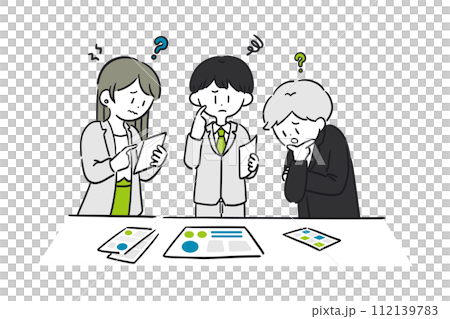 Image illustration of business people having a meeting Image illustration of business people having a meeting 112139783