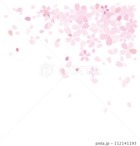 水彩風の桜の花びらイラスト 112141193