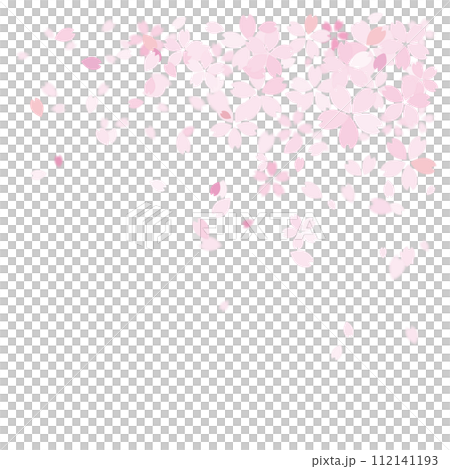 水彩風の桜の花びらイラスト 112141193