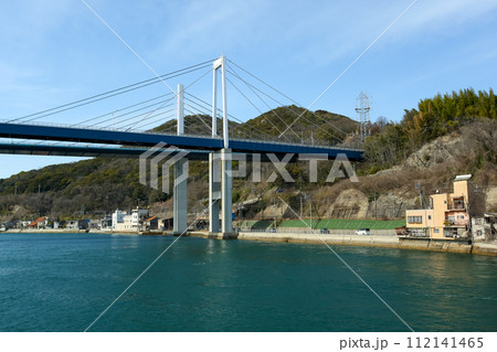 広島県 尾道市 海上から見た尾道大橋周辺の風景 広島県 尾道市 海上から見た尾道大橋周辺の風景 112141465