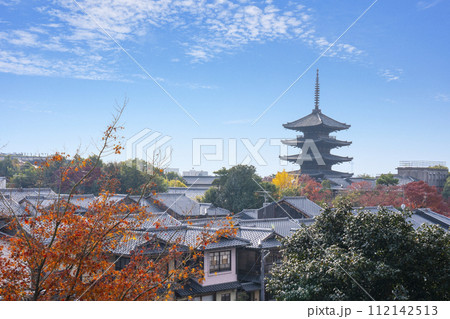 秋の京都 維新の道からの八坂の塔を望む 秋の京都 維新の道からの八坂の塔を望む 112142513
