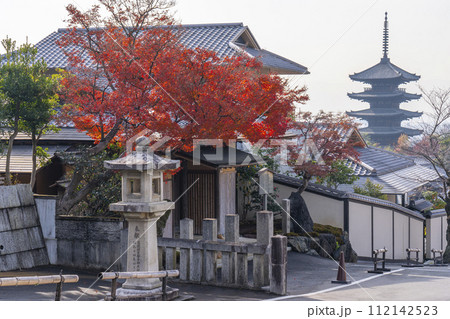 秋の京都　維新の道からの八坂の塔を望む 112142523