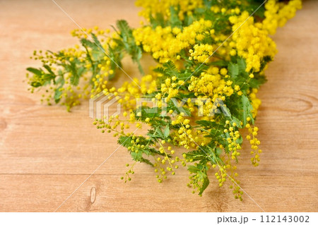 春の黄色い花、ミモザ、mimosa、ブーケ、花束。 112143002