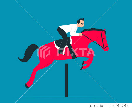 Person riding horses. Equestrian vector concept 112143242