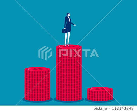 Leadership or challenge and achievment. Success fearless entrepreneur concept 112143245