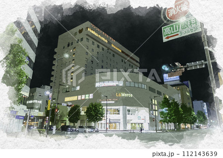 水彩画風　高崎駅西口　ワシントンホテルプラザ　群馬県高崎市 112143639