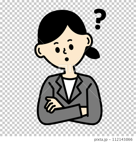 A woman in a suit with her arms crossed 112143866