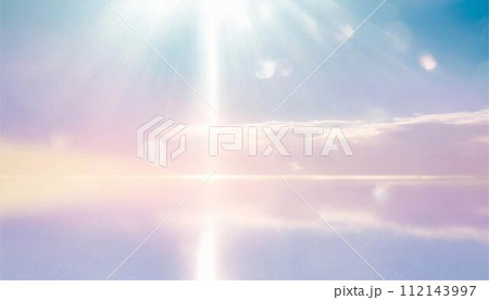 光　パステルカラー　グラデーション　未来　幻想的　イメージ　壁紙　背景　フレーム 112143997