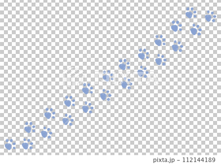 Diagonal cat footprints crayon touch blue 112144189