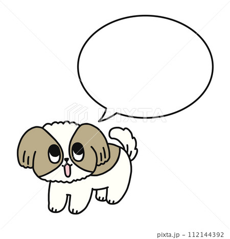 ゆかいな犬と吹き出し 112144392