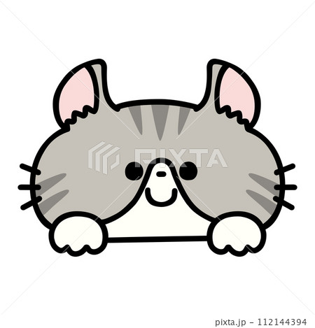 ひょっこり顔を出すかわいいアメリカンカール ひょっこり顔を出すかわいいアメリカンカール 112144394