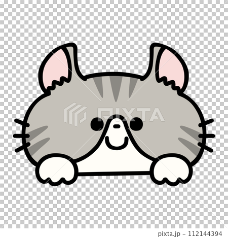 ひょっこり顔を出すかわいいアメリカンカール ひょっこり顔を出すかわいいアメリカンカール 112144394