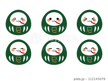 巳ダルマ　巳年　年賀状素材 112145079