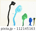 子供が描いたお花の絵、子供の描いたお花の落書き 112145163