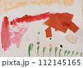 子供が描いたお花の絵、子供の描いたお花の落書き 112145165