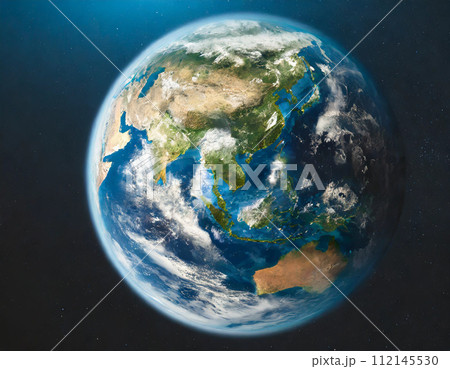 宇宙から見た丸い地球（全体像） 112145530