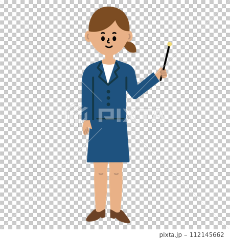 Business person work woman suit point whole body illustration Business person work woman suit point whole body illustration 112145662