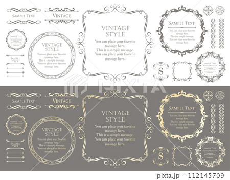 ビンテージなフレームデザインセット 112145709