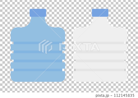 ウォーターサーバーのボトルと空のウォーターサーバーのボトルのアイコンセット。ベクター。 112145835