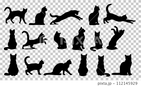 可愛的貓咪剪影 可愛的貓咪剪影 112145929